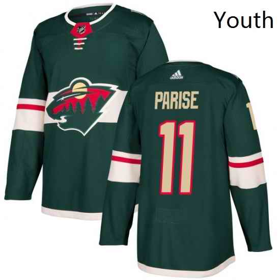 Youth Adidas Minnesota Wild 11 Zach Parise Premier Green Home NHL Jersey